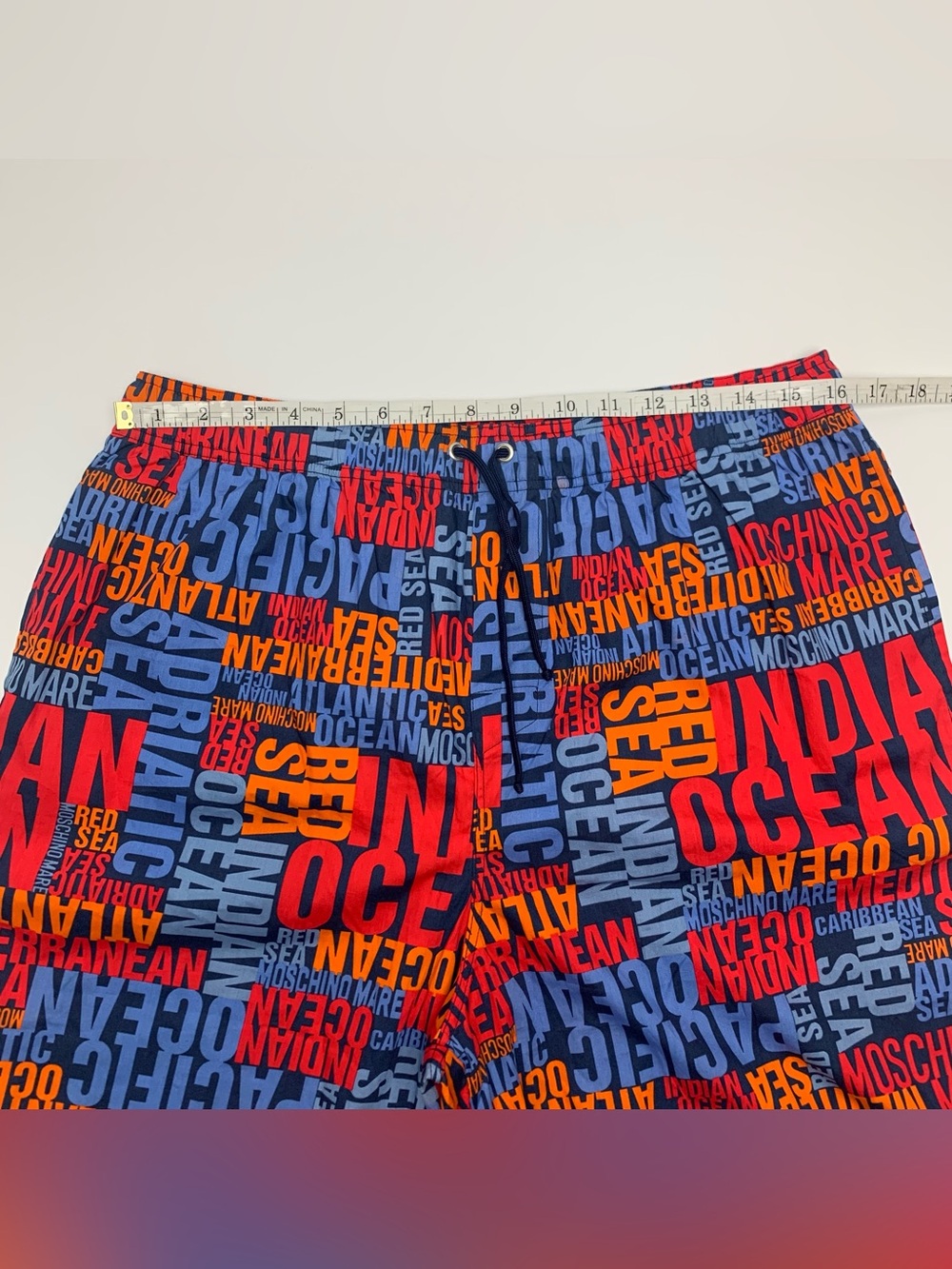 Moschino Mare Swim Trunks Lined Bathing Suit Bermuda Shorts Mens Size 54 - Picture 5 of 11